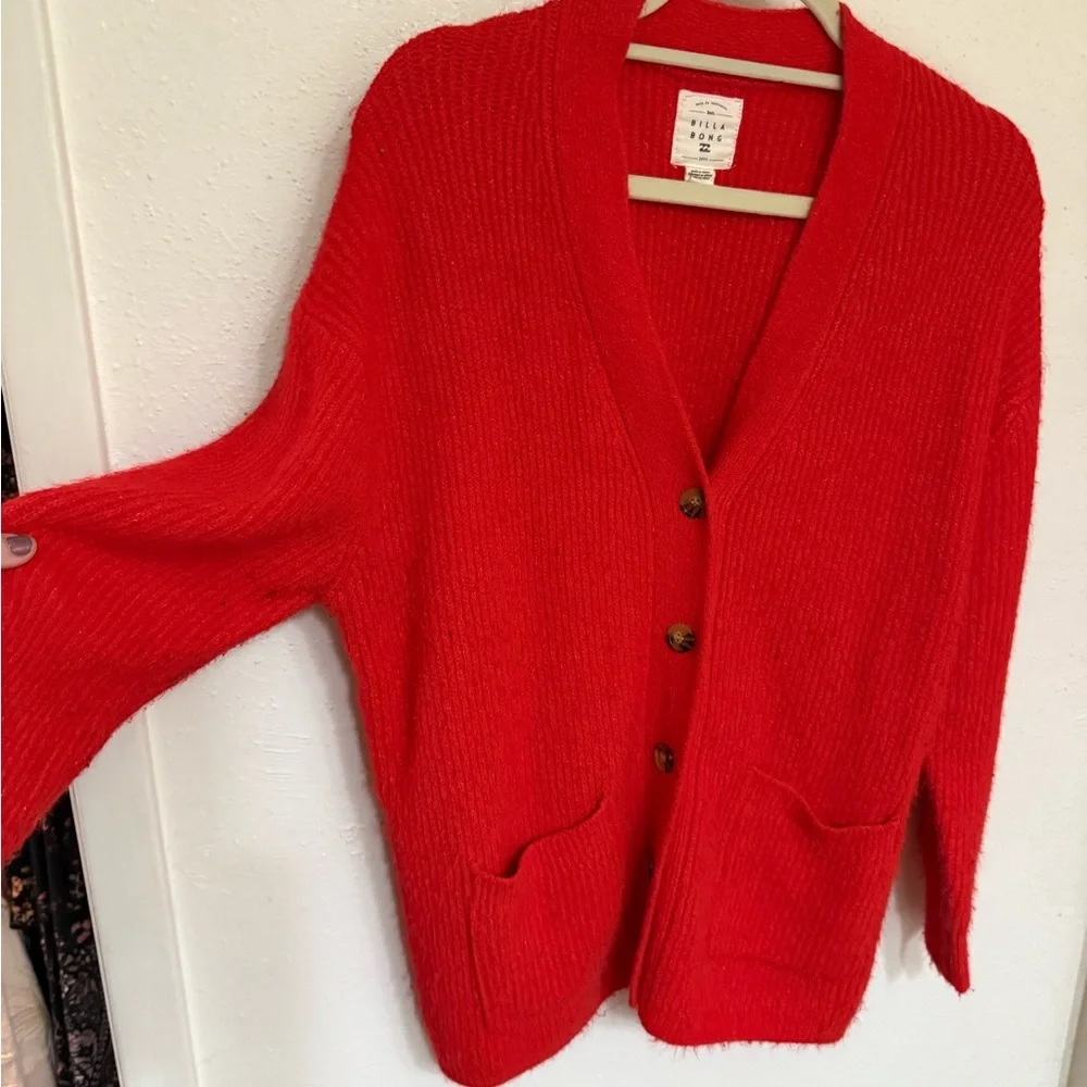 Billabong “So Chill” Cardigan | Red | Size Medium - Picture 5 of 8